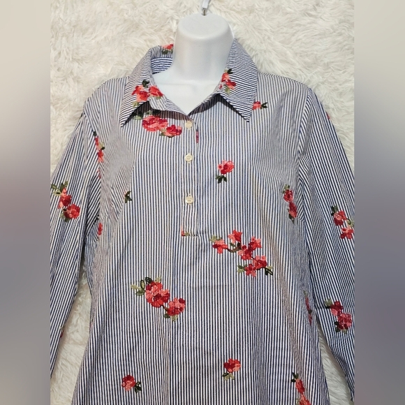 Tacera Black and Red Floral Striped Dress - Picture 2 of 12